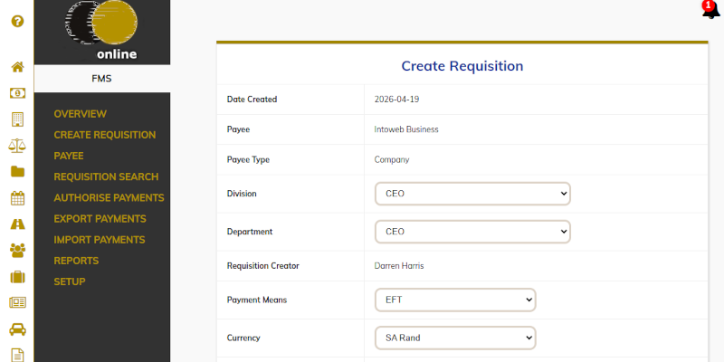 Financial Requisition Management Software South Africa